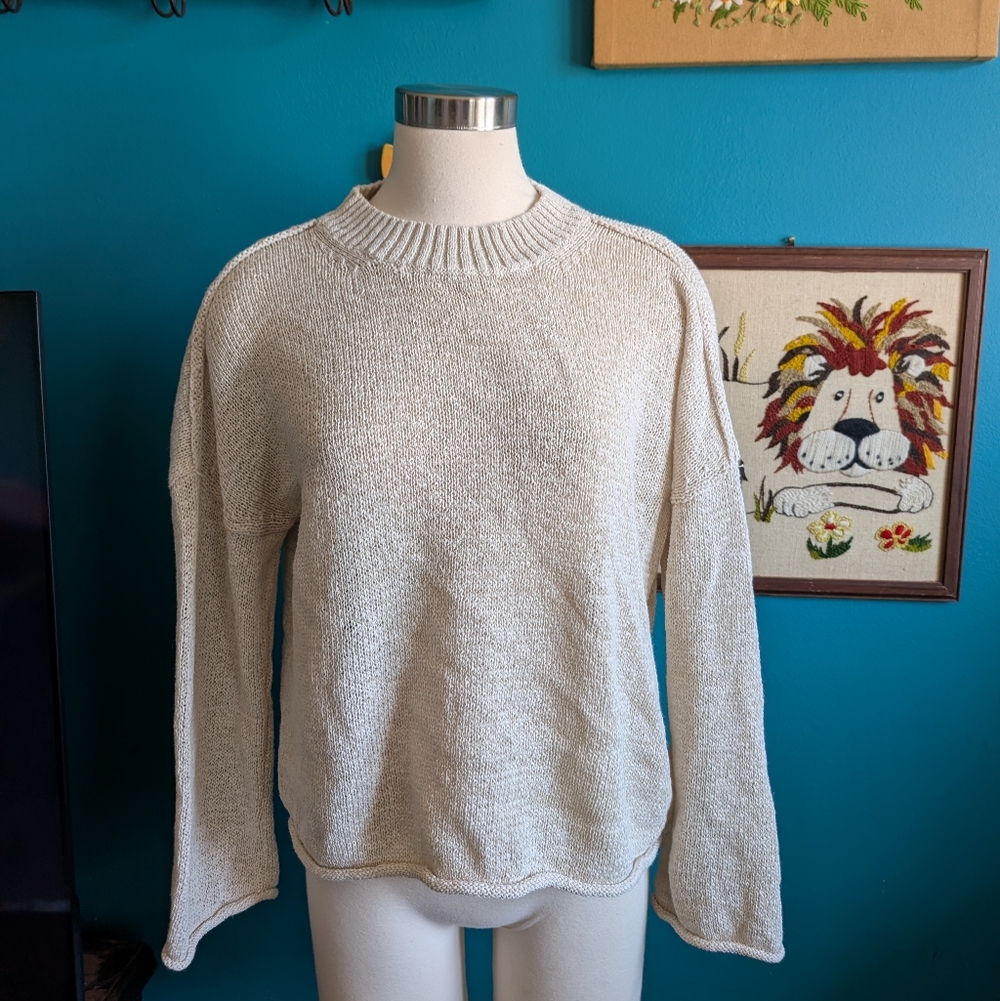 Haven Well Within Linen Cotton Tape Yarn Crewneck Sweater Lightweight View 2